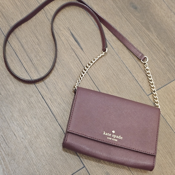 Kate Spade Burgundy Crossbody Bag - Like New - Picture 1 of 13